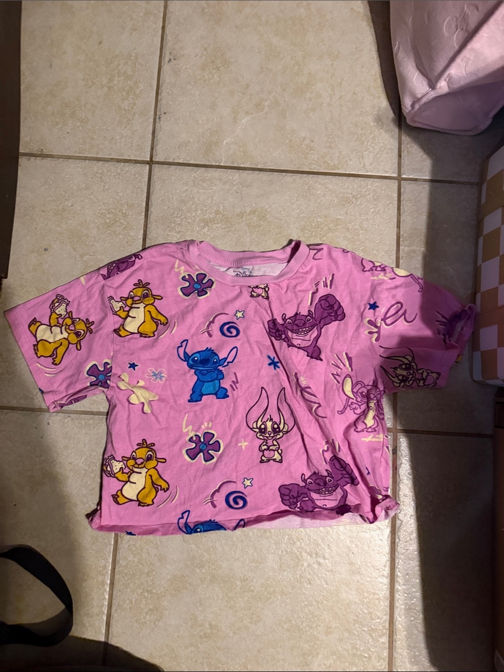Her Universe Pink Lilo & Stitch Cropped Tee